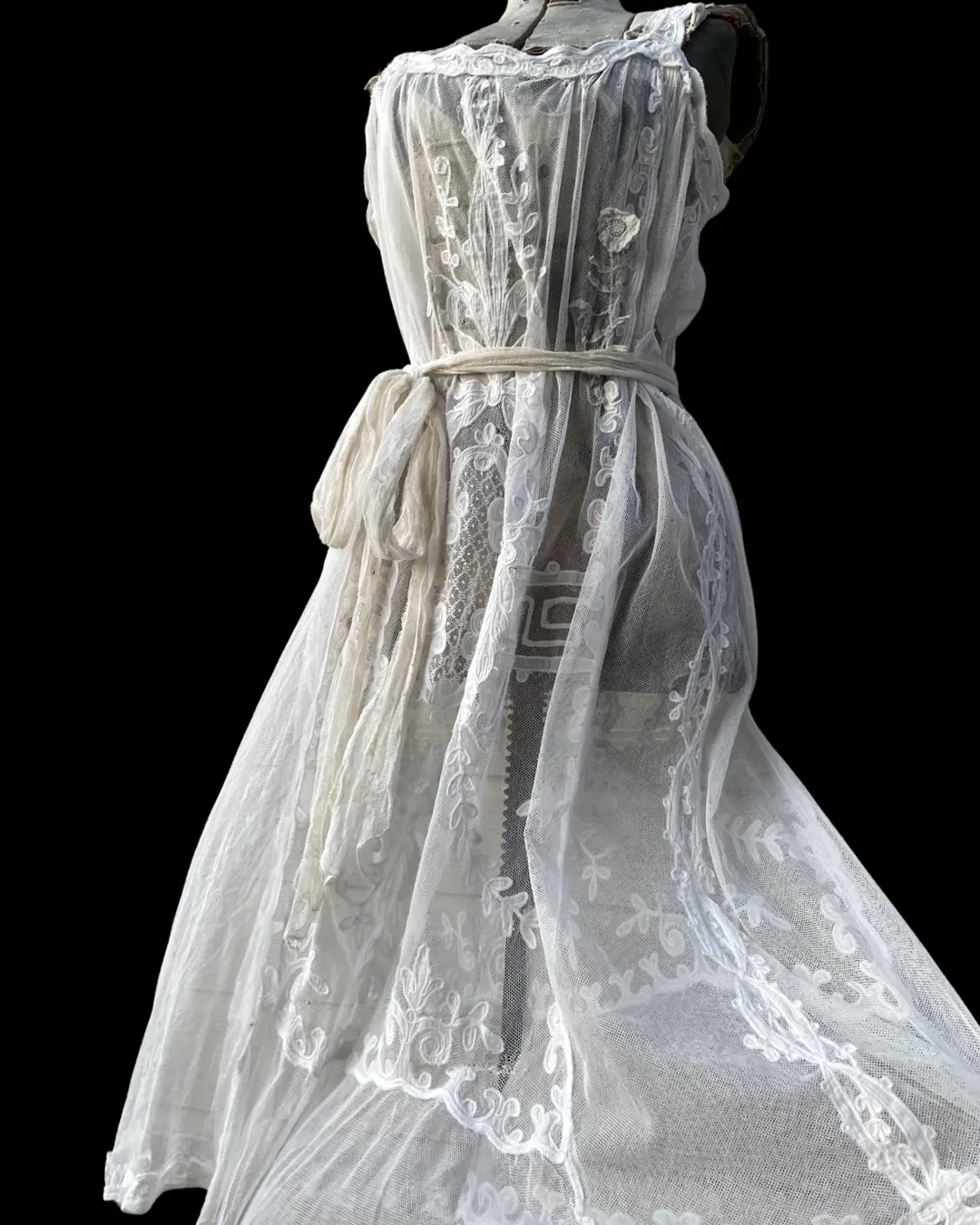 Antique Tambour Lace Handmade Dress