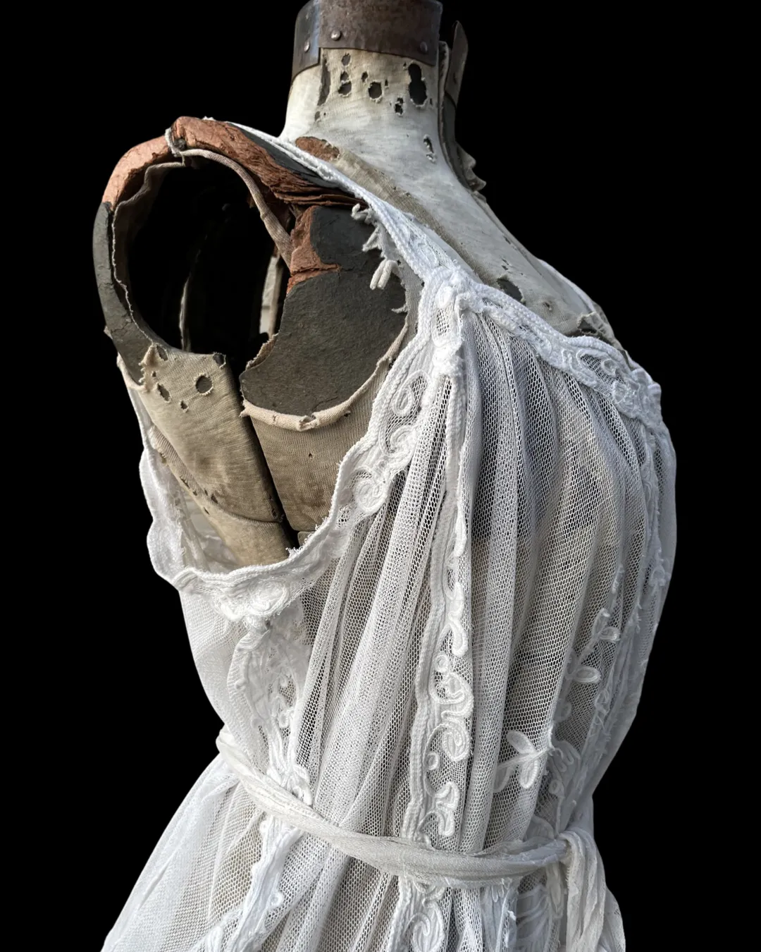 Antique Tambour Lace Handmade Dress