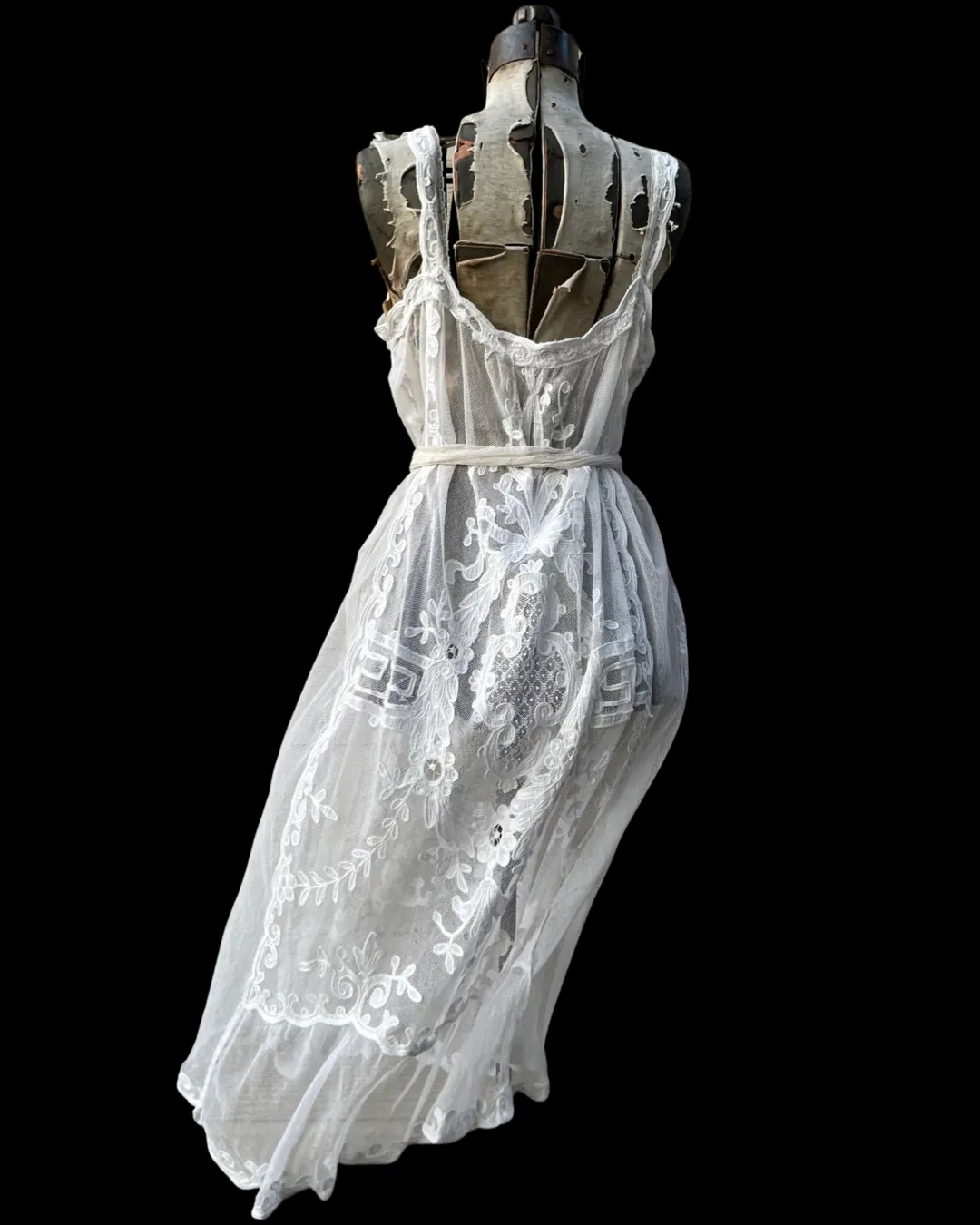 Antique Tambour Lace Handmade Dress