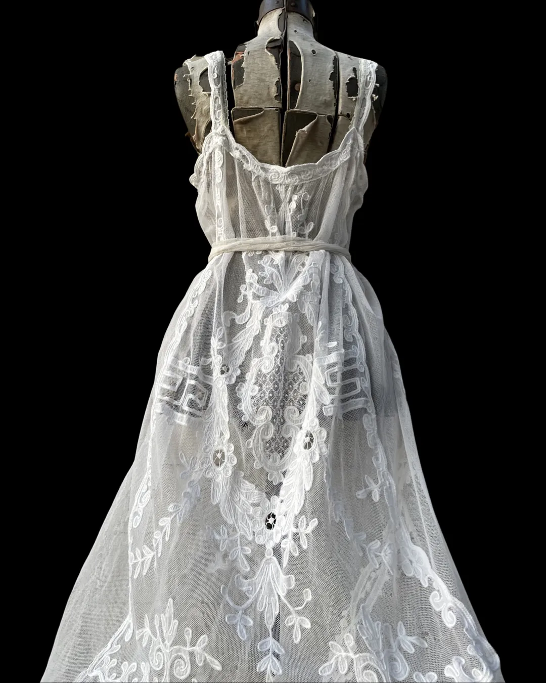 Antique Tambour Lace Handmade Dress