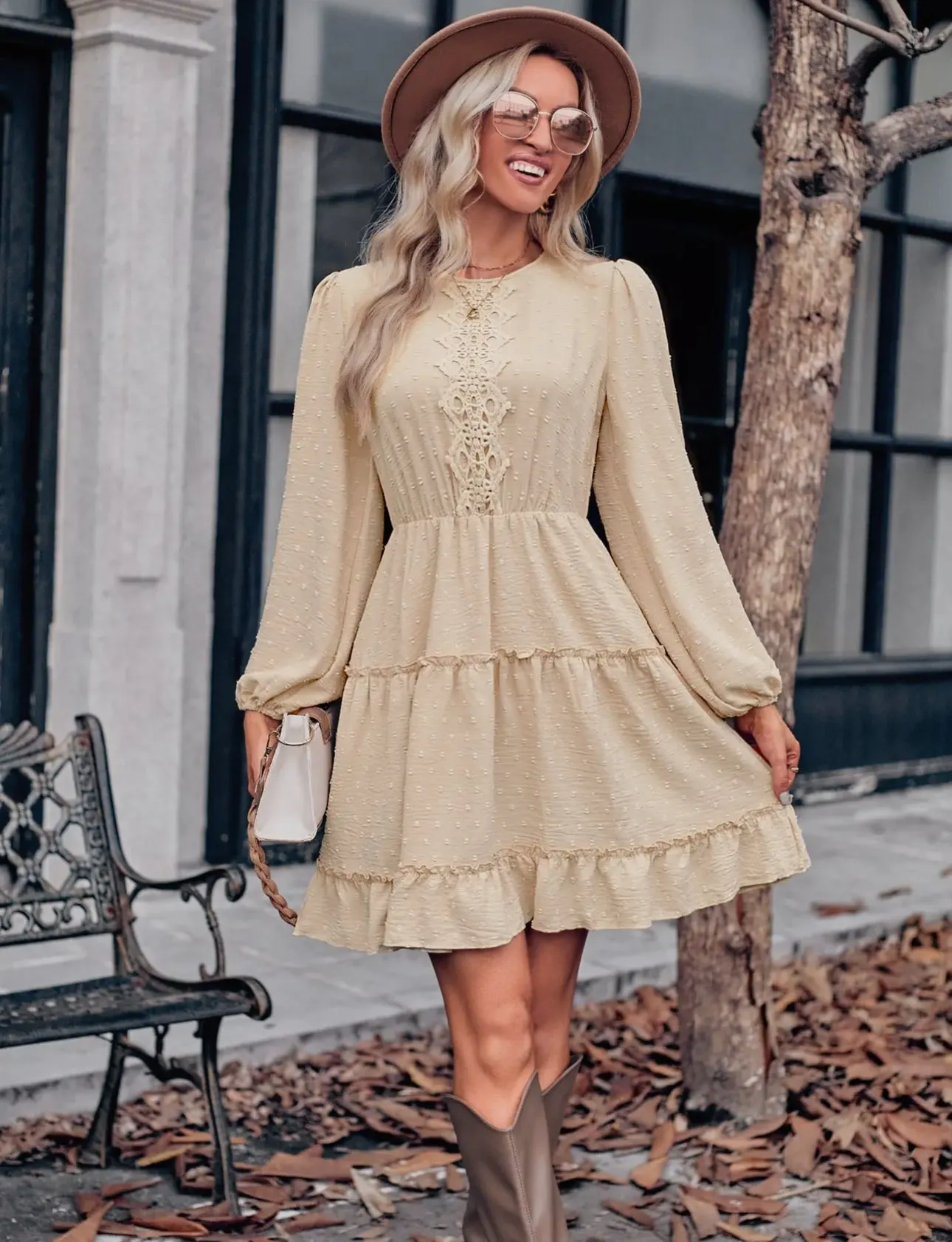 Apricot Lace Dress