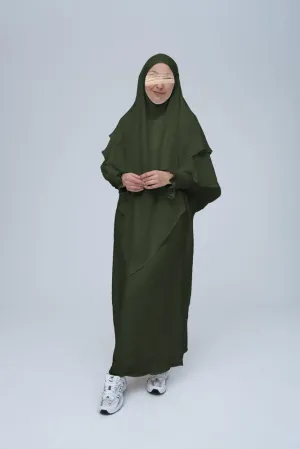 Army Green Pristine prayer gown for Omrah or prayer