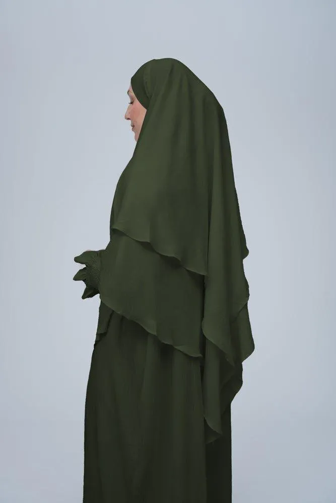 Army Green Pristine prayer gown for Omrah or prayer