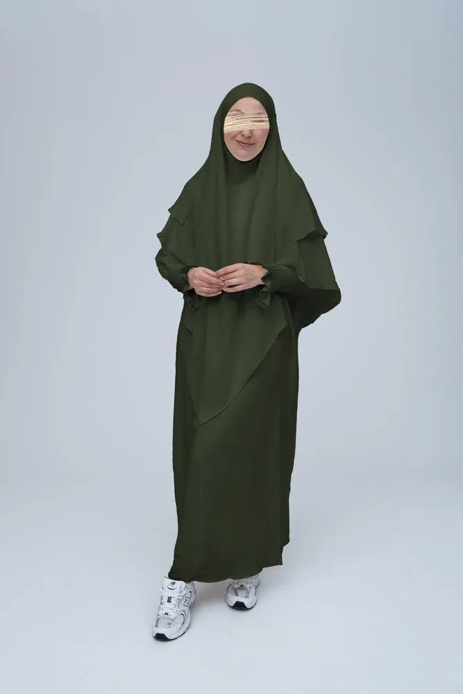 Army Green Pristine prayer gown for Omrah or prayer