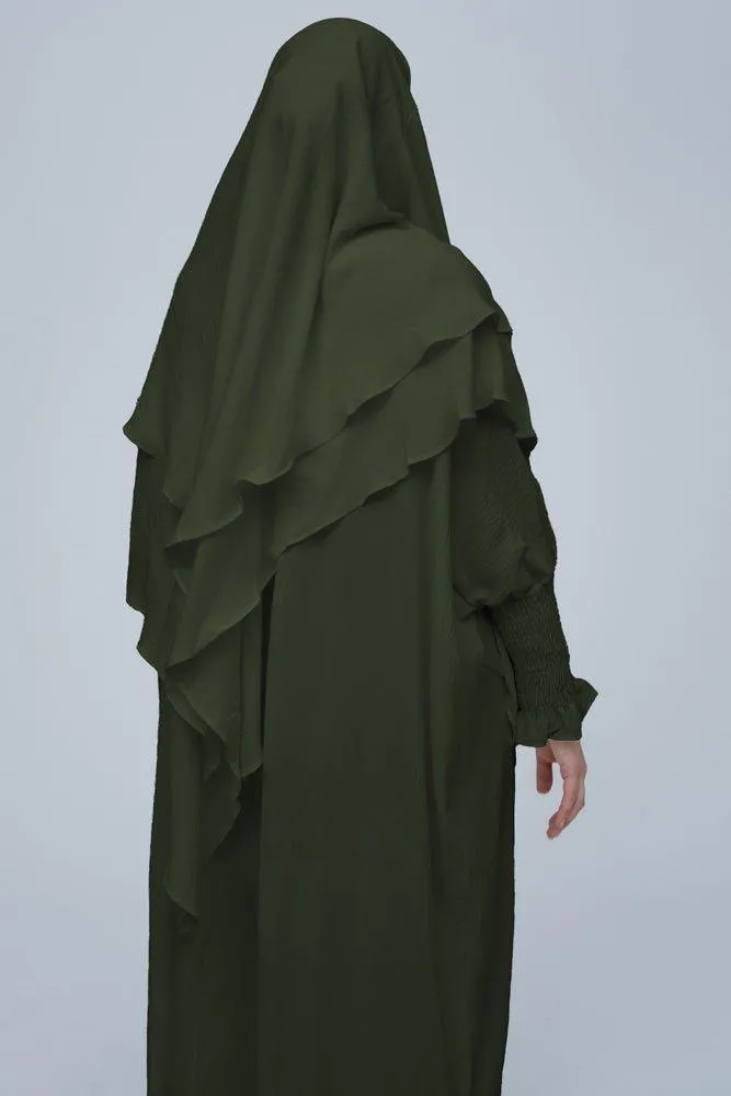 Army Green Pristine prayer gown for Omrah or prayer