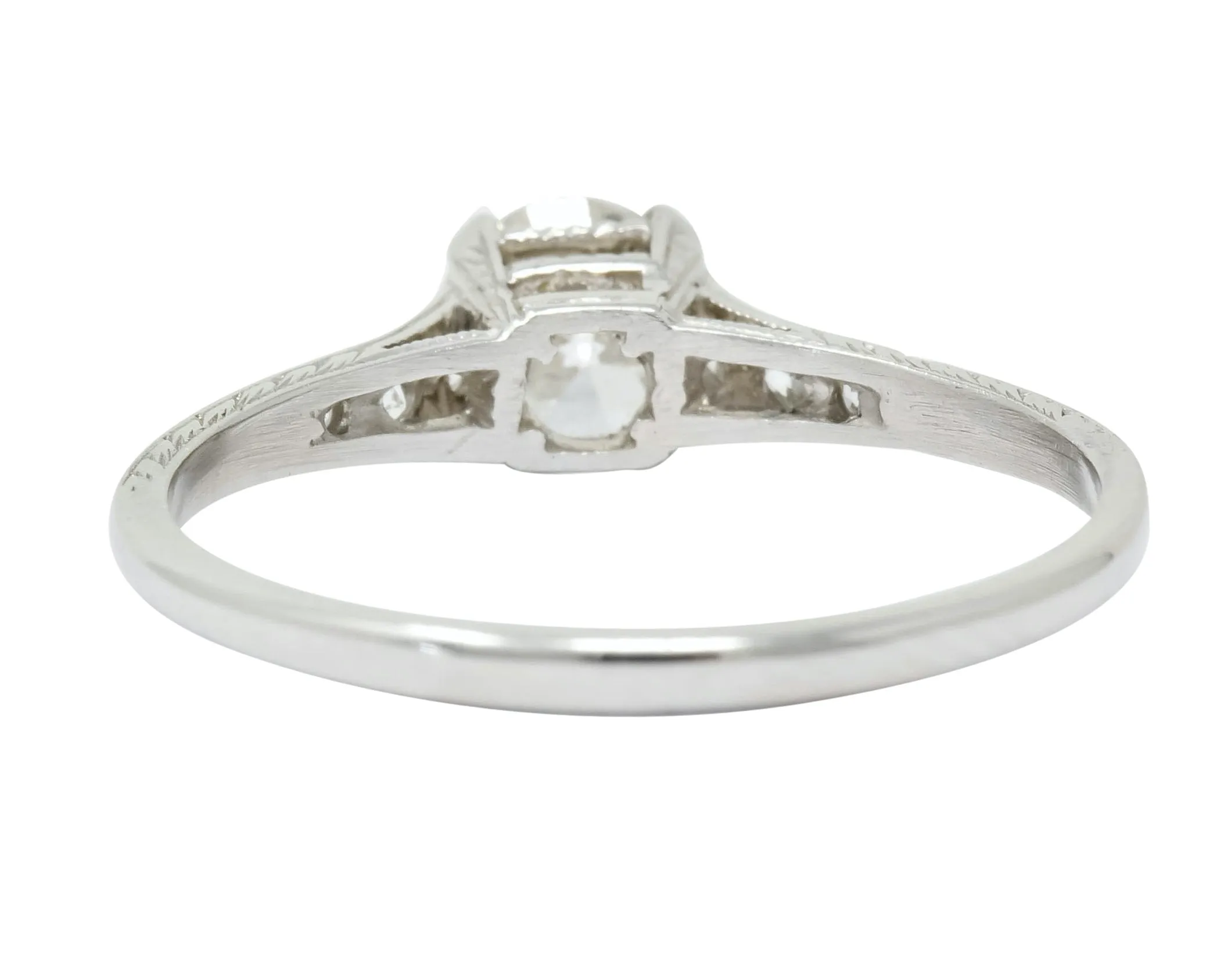 Art Deco 0.80 CTW Diamond Platinum Engagement Ring Circa 1930