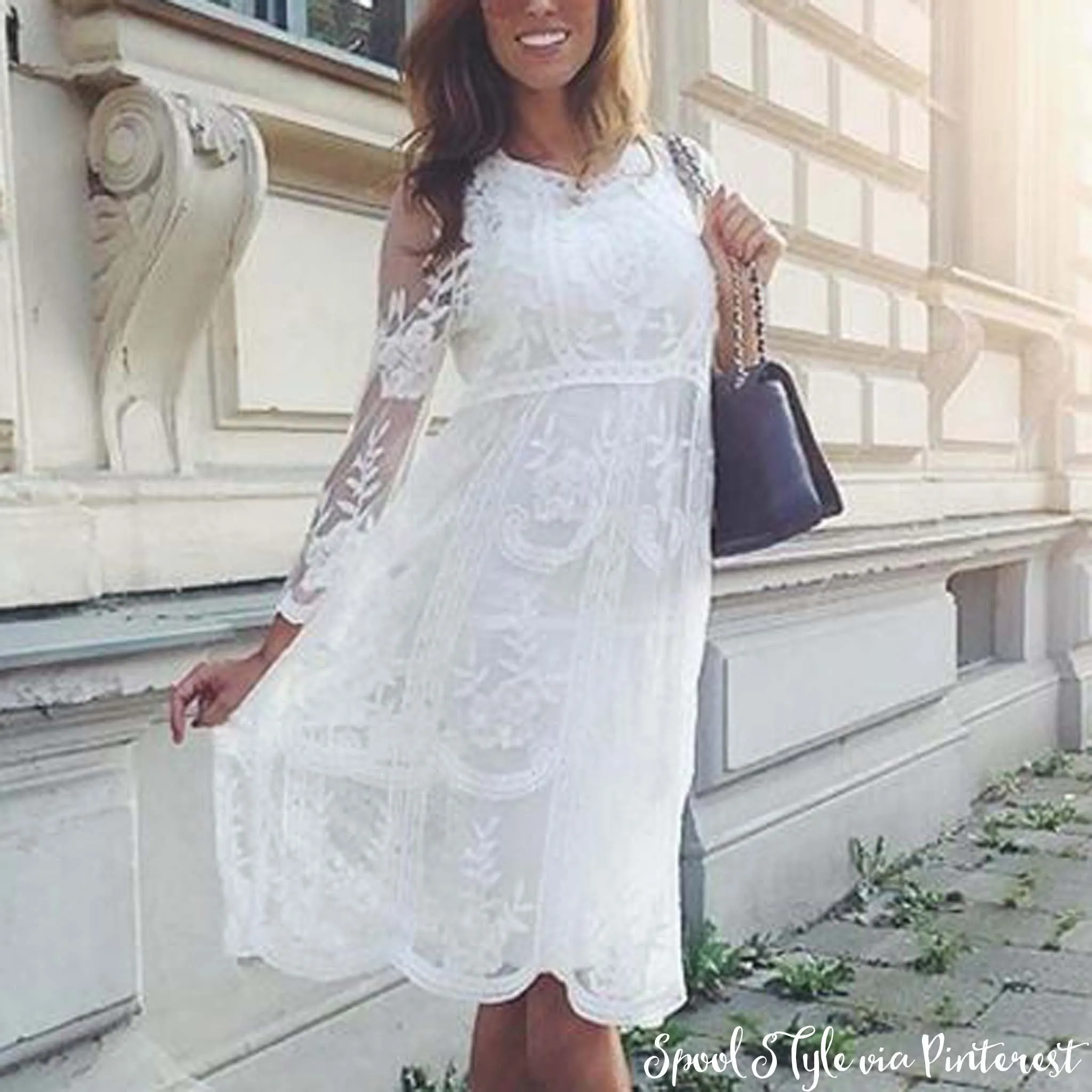 Aster Sky Lace Dress