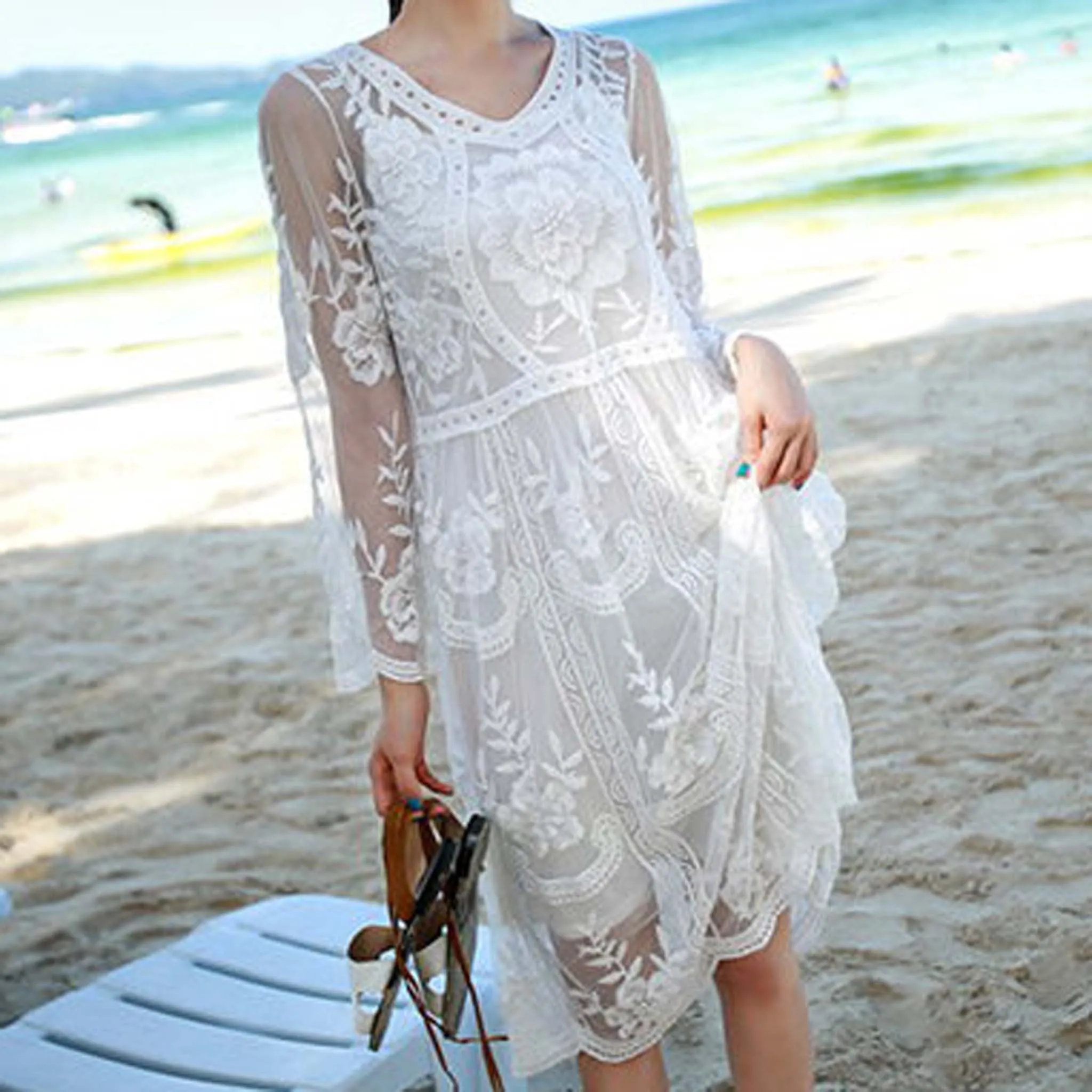 Aster Sky Lace Dress