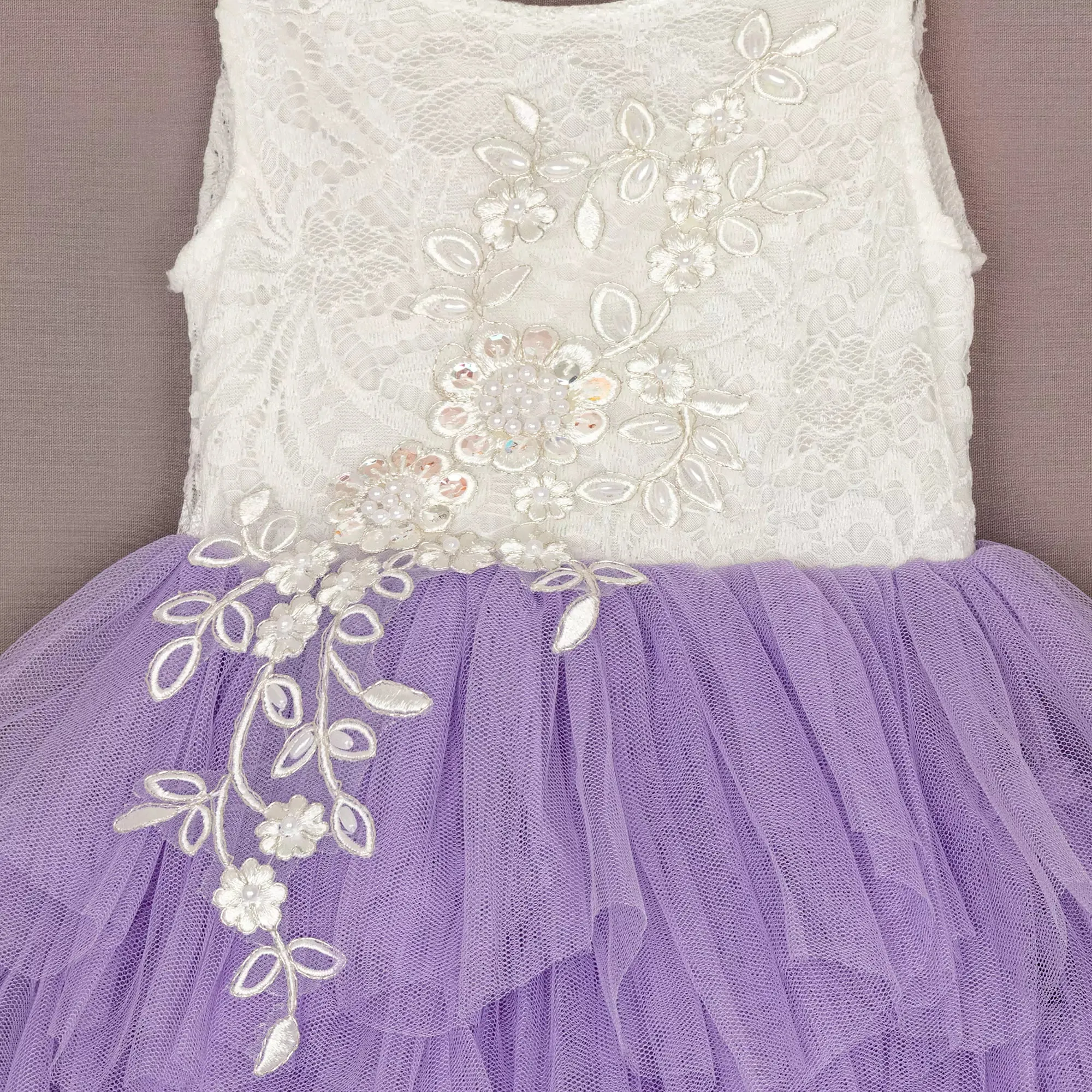 Baby Boho Dreams Dress - Lilac Applique