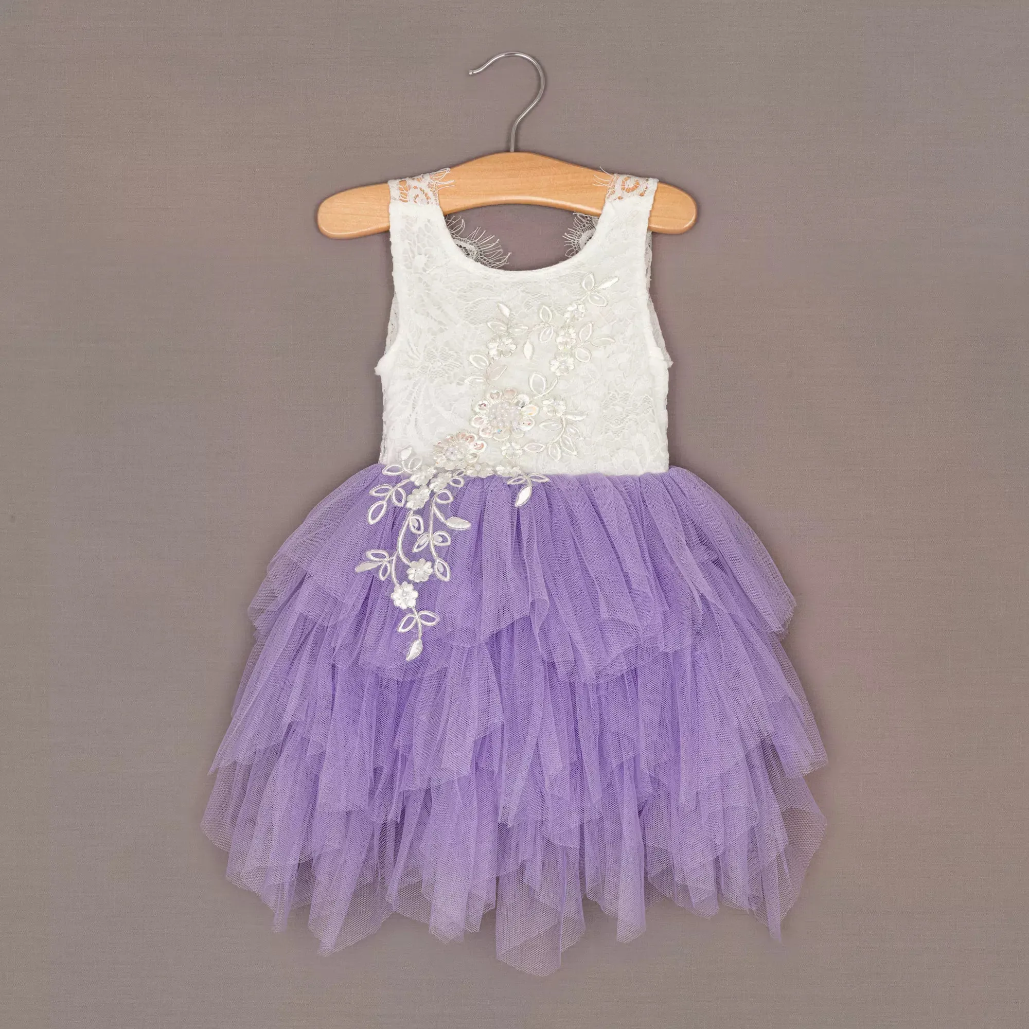 Baby Boho Dreams Dress - Lilac Applique