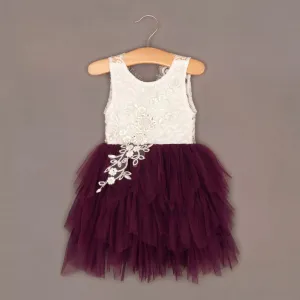 Baby Boho Dreams Dress -  Purple Plum Applique