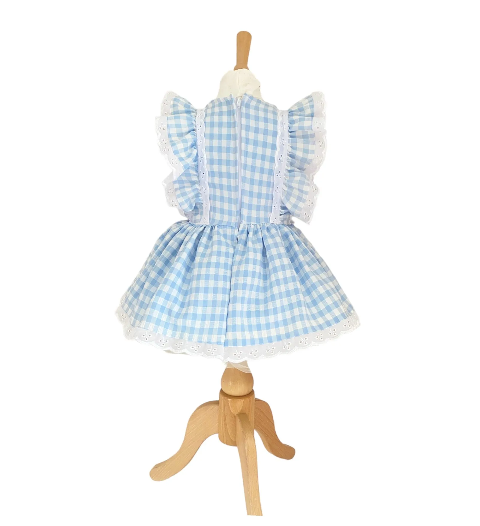 Baby Girls Gingham Frilly spanish Dress