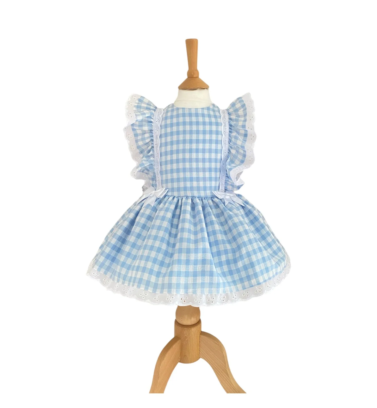 Baby Girls Gingham Frilly spanish Dress