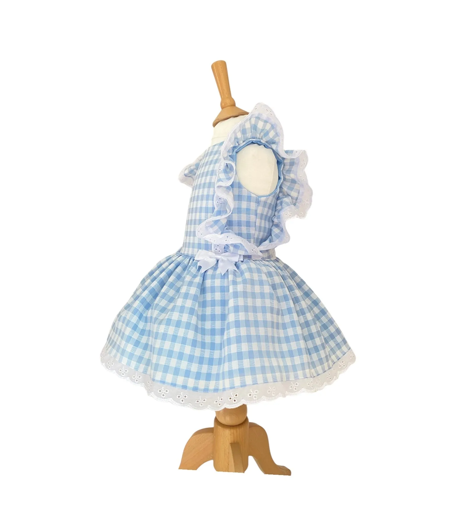 Baby Girls Gingham Frilly spanish Dress
