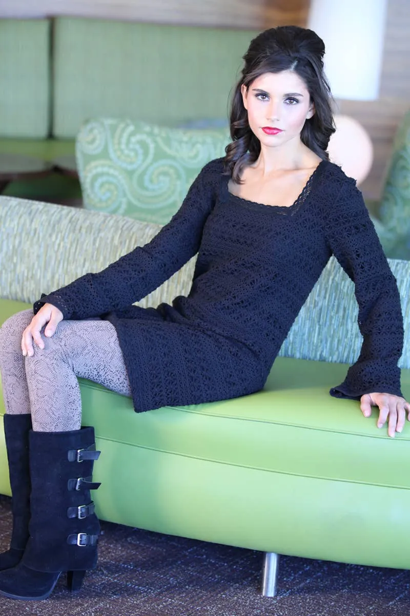 BELL SLEEVE LACE DRESS