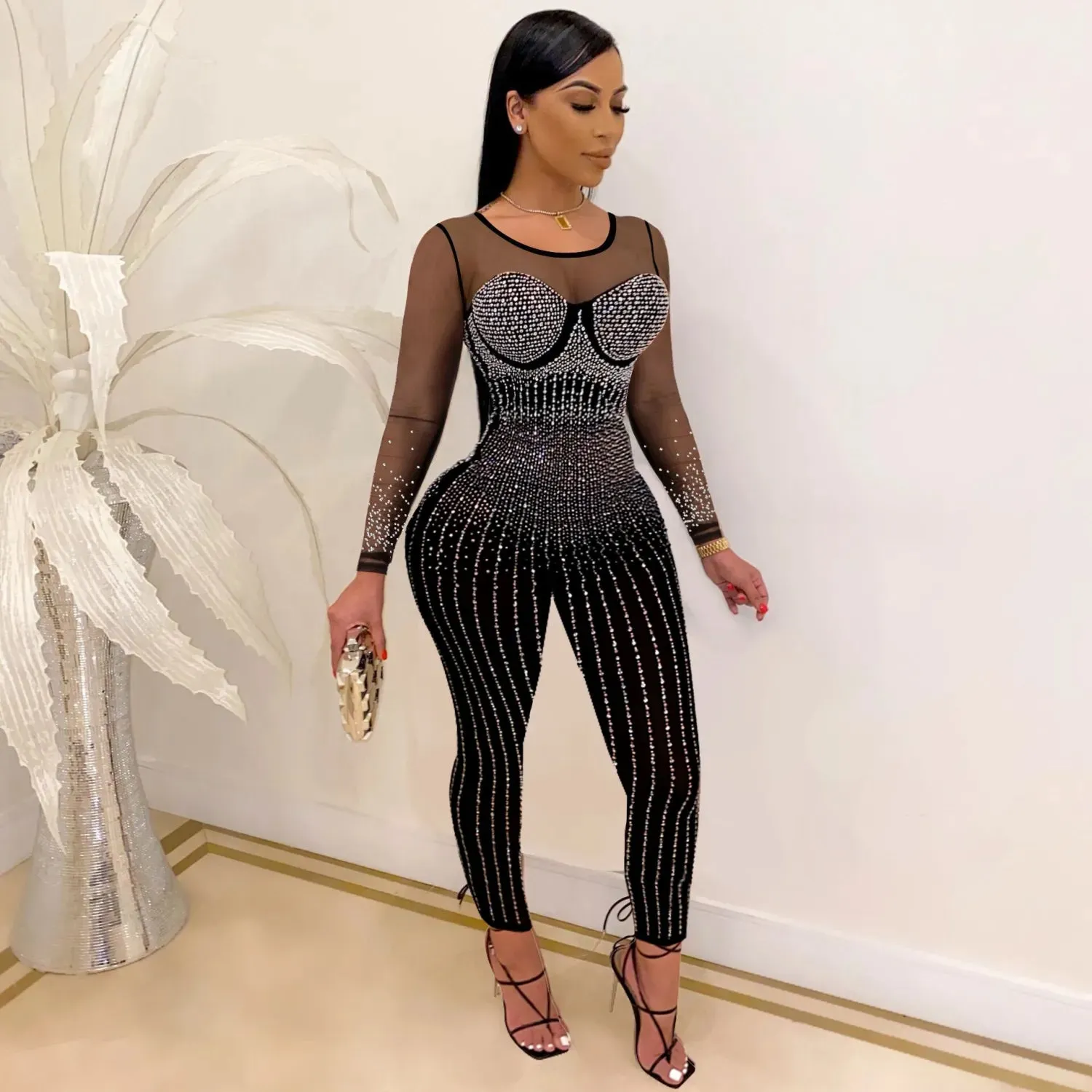 Birthday Bling Long Sleeve Jumpsuit