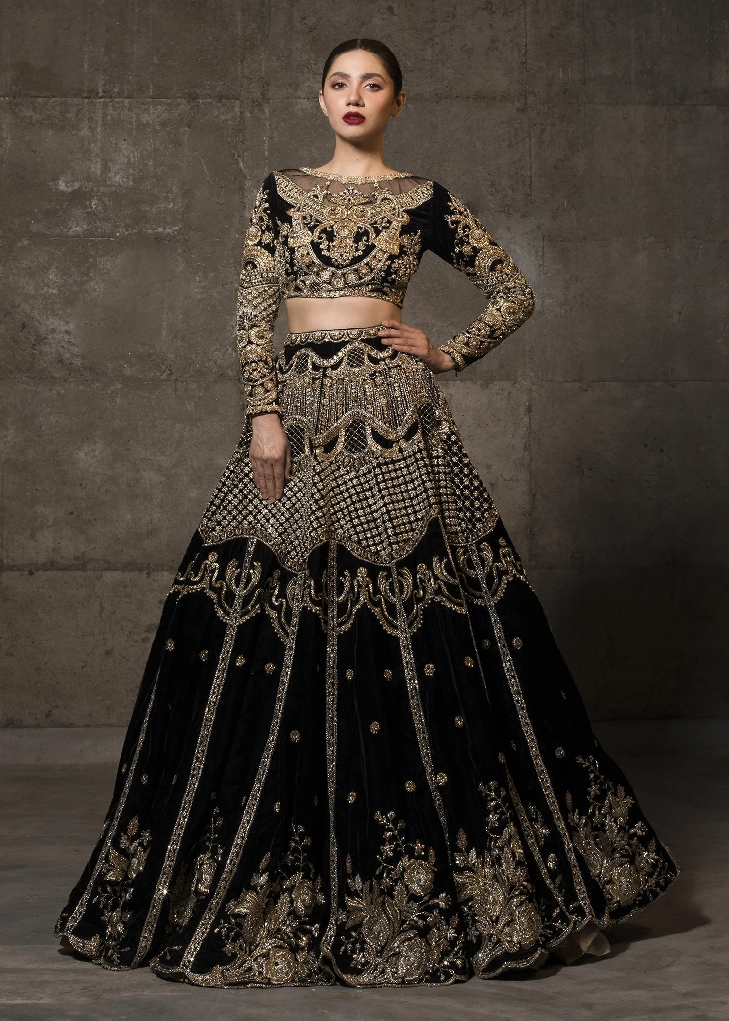 Black Bridal Lehnga Choli for Wedding #N7050