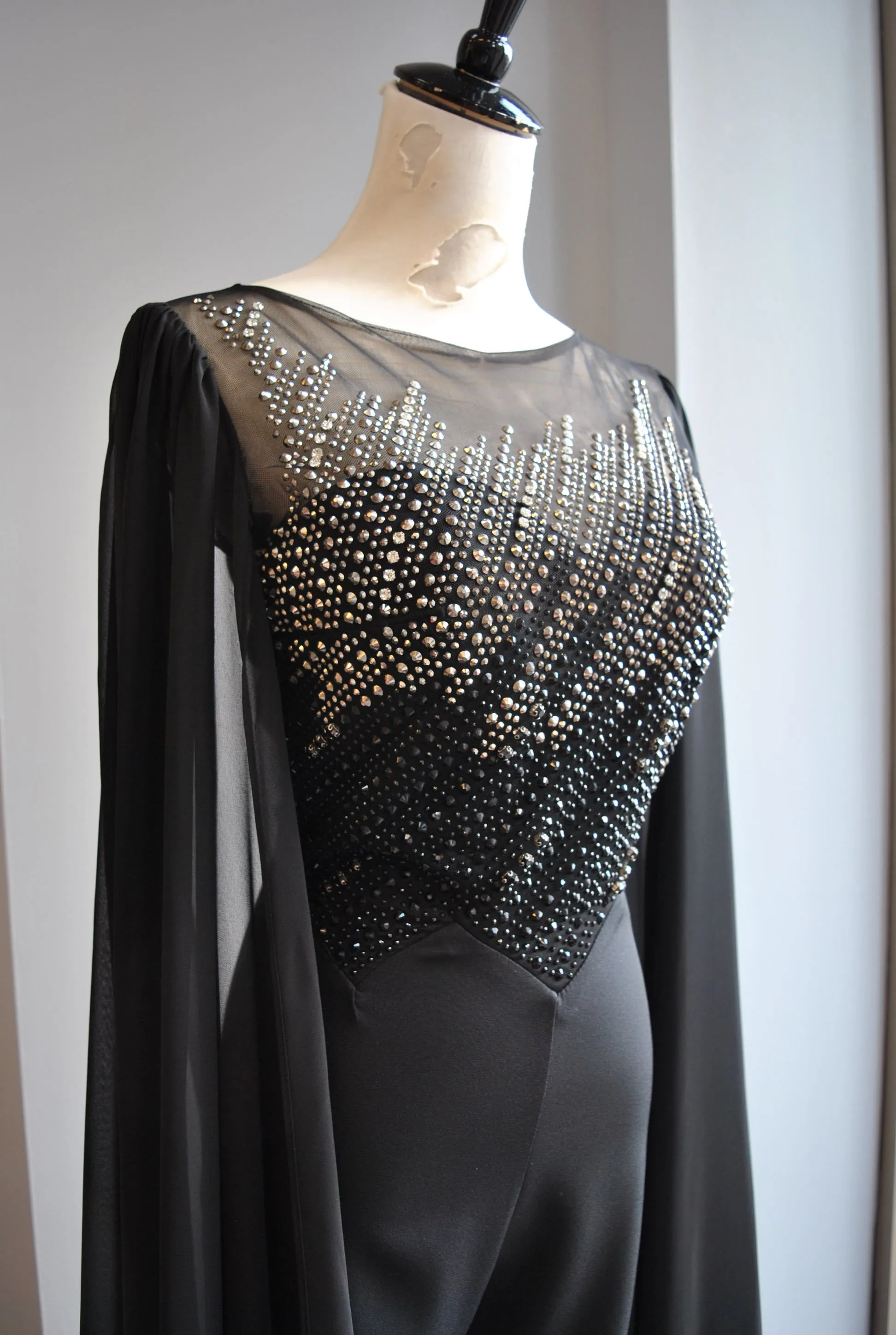 BLACK JUMPSUIT WITH SEQUIN TOP