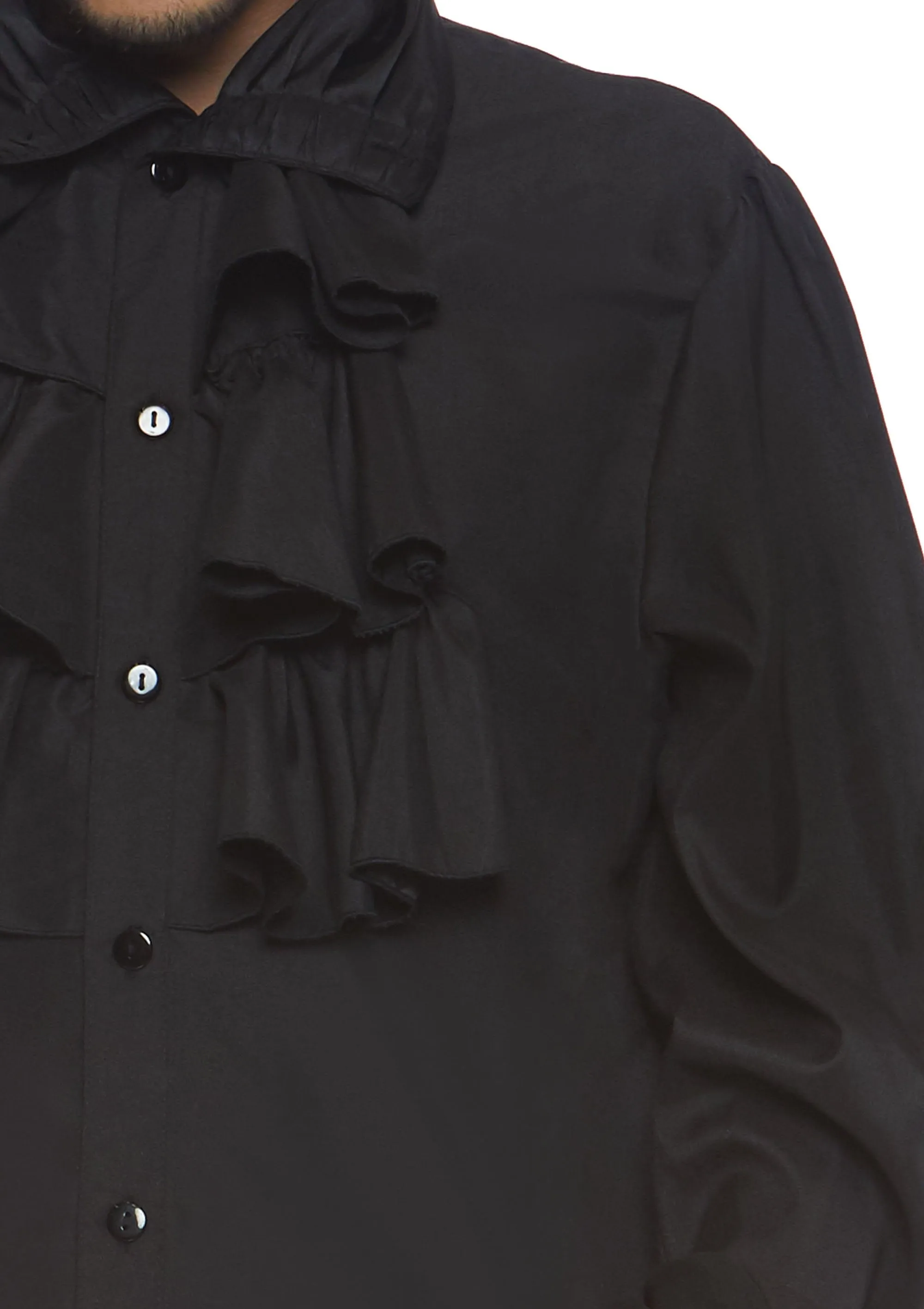 Black Ruffle Front Shirt