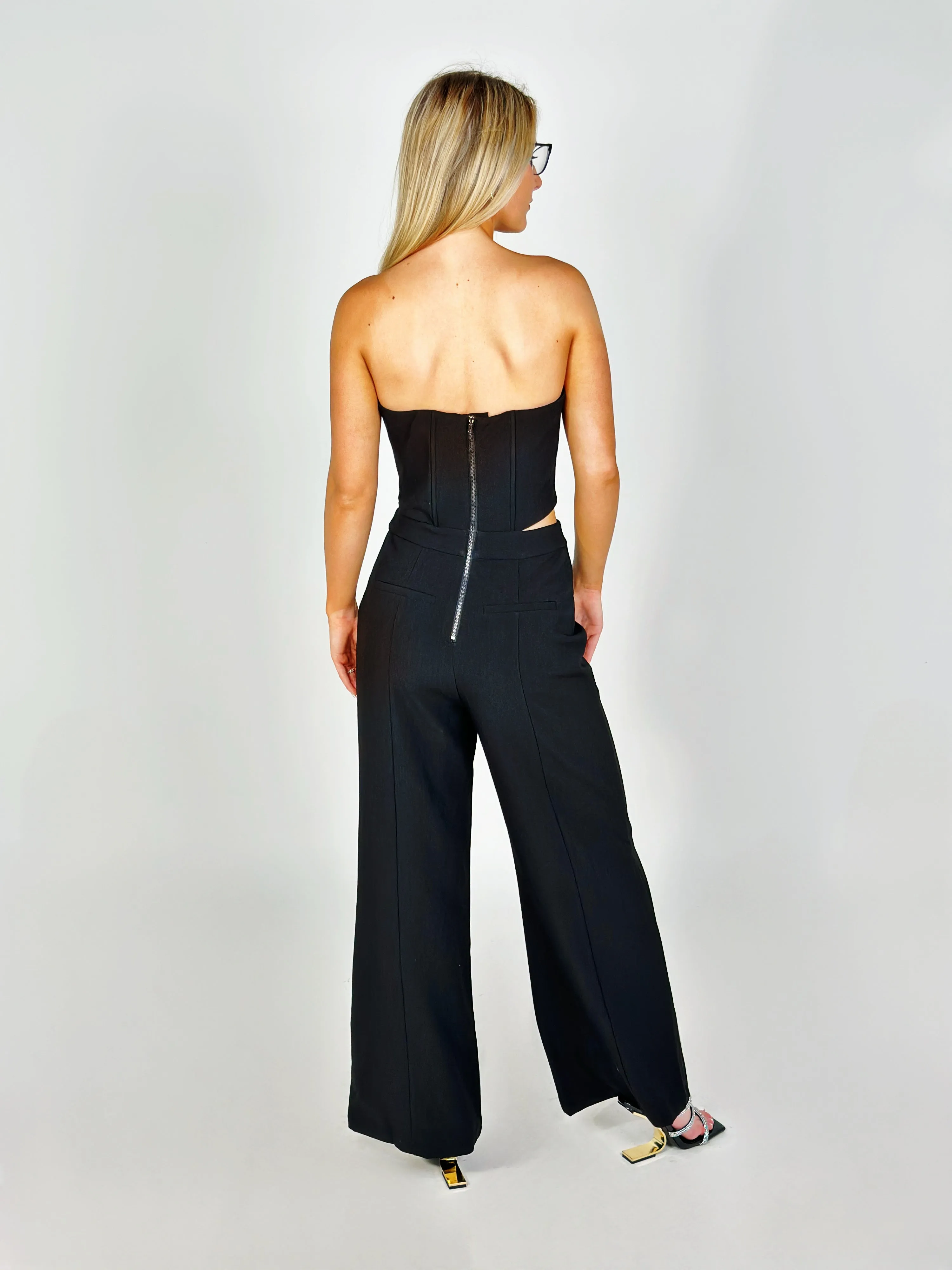 Black Strapless Jumpsuit