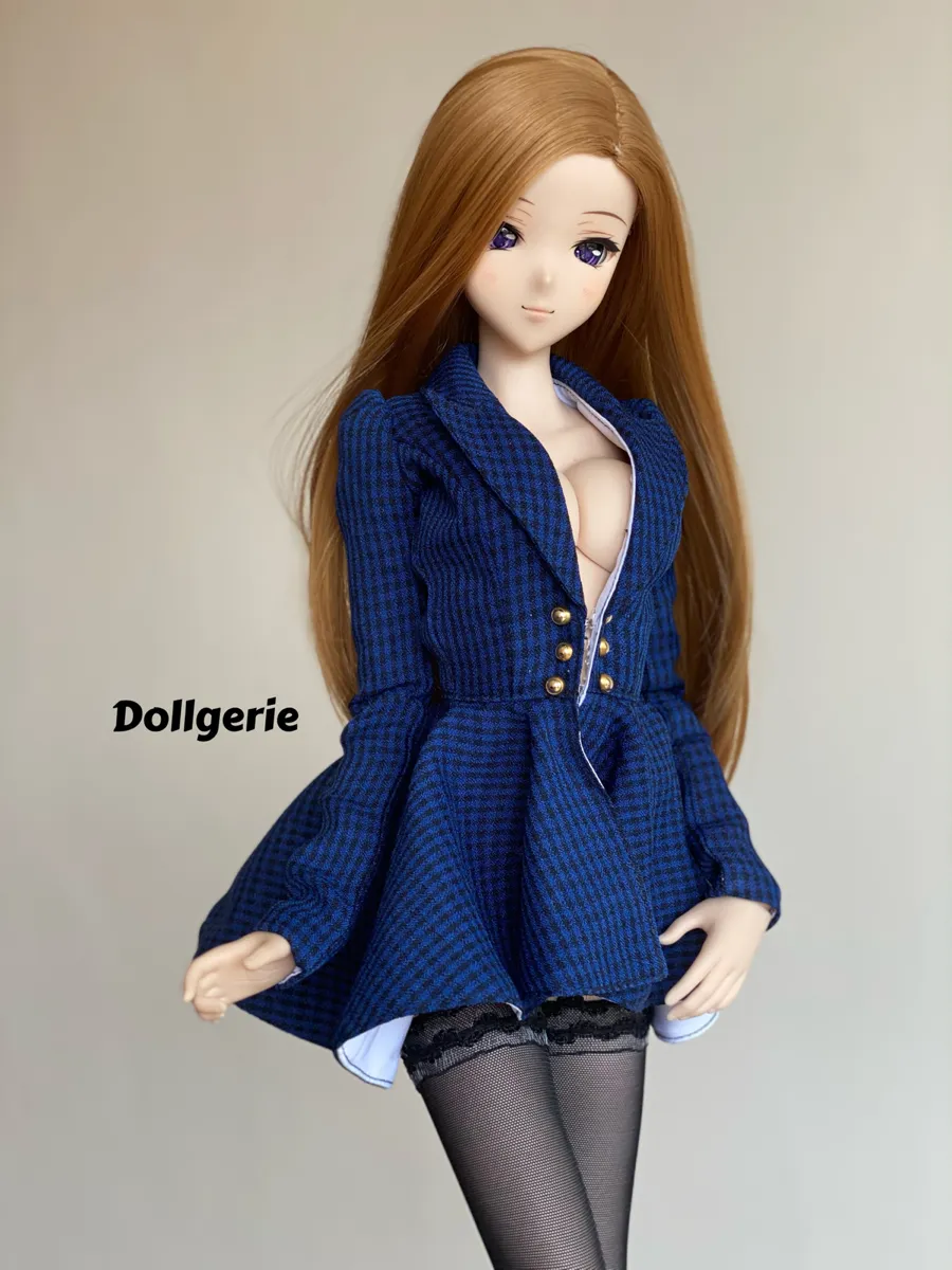 Blue Gingham Blazer Dress for SmartDoll