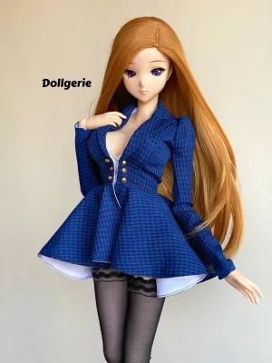 Blue Gingham Blazer Dress for SmartDoll