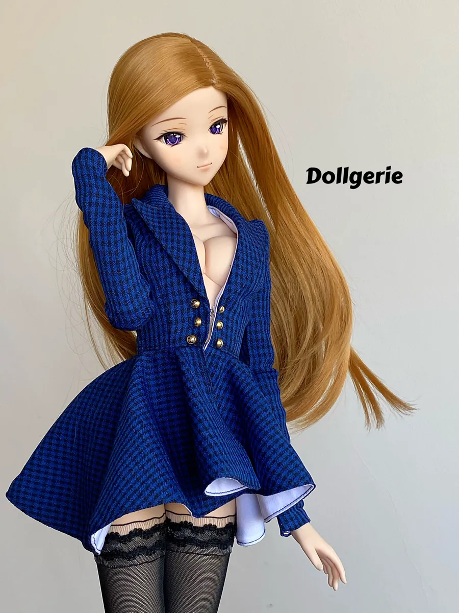 Blue Gingham Blazer Dress for SmartDoll