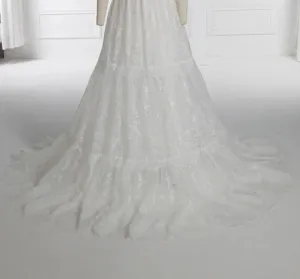 Boho Embroidery Lace Dress for Photo Shoot Woman Maxi Dress Photography Props YW240012