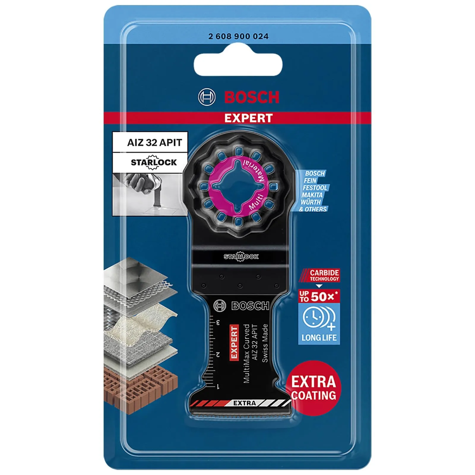 Bosch EXPERT Multi Tool Blade Starlock 32mm x 40mm Carbide Technology AIZ 32 APIT MultiMax