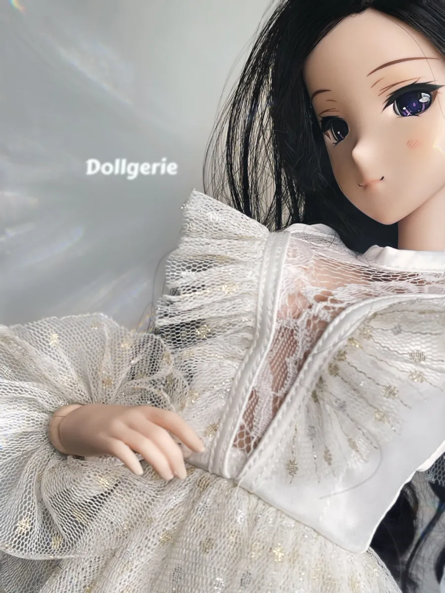 Boutique White Lace Plunge Skater Dress for SmartDoll or DD