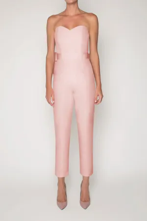 Bow Back Silk Faille Jumpsuit