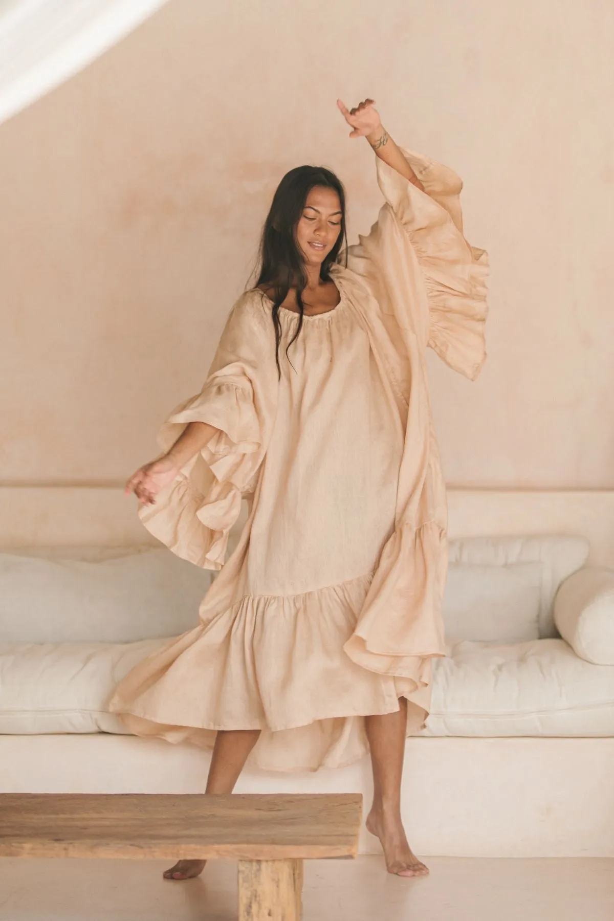 Brida Linen Gown Long