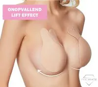 Bunny Plak BH - Strapless Lift Effect - Zelfklevende Borst Lift Beha - Onzichtbaar & Herbruikbaar - Zwart & Huidskleur - 2 paar - maat S/M