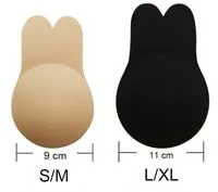 Bunny Plak BH - Strapless Lift Effect - Zelfklevende Borst Lift Beha - Onzichtbaar & Herbruikbaar - Zwart & Huidskleur - 2 paar - maat S/M