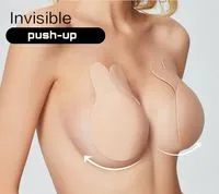 Bunny Plak BH - Strapless Lift Effect - Zelfklevende Borst Lift Beha - Onzichtbaar & Herbruikbaar - Zwart & Huidskleur - 2 paar - maat S/M