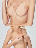 Bunny Plak BH - Strapless Lift Effect - Zelfklevende Borst Lift Beha - Onzichtbaar & Herbruikbaar - Zwart & Huidskleur - 2 paar - maat S/M