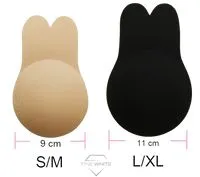 Bunny Plak BH - Strapless Lift Effect - Zelfklevende Borst Lift Beha - Onzichtbaar & Herbruikbaar - Zwart & Huidskleur - 2 paar - maat S/M