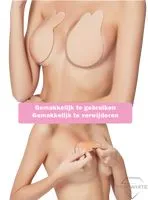 Bunny Plak BH - Strapless Lift Effect - Zelfklevende Borst Lift Beha - Onzichtbaar & Herbruikbaar - Zwart & Huidskleur - 2 paar - maat S/M