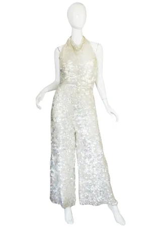 c1967 Couture Donald Brooks Silk and Pailettes Jumpsuit