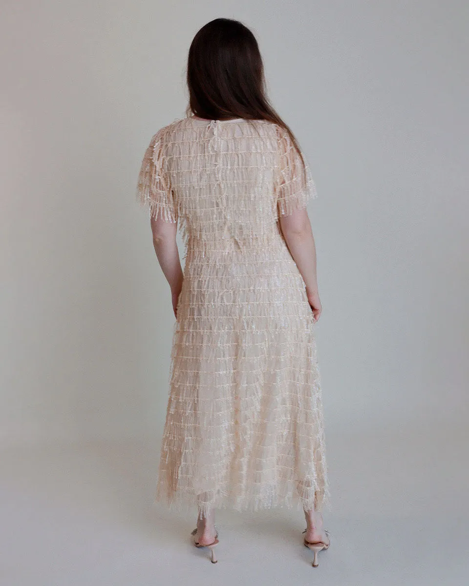 Camille Sequin Fringe Maxi Dress