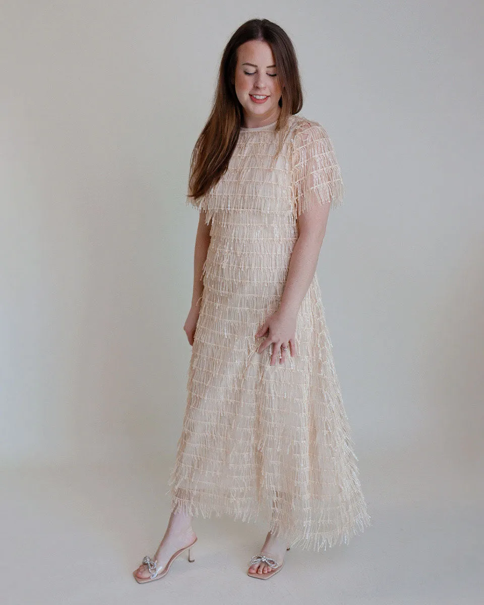 Camille Sequin Fringe Maxi Dress