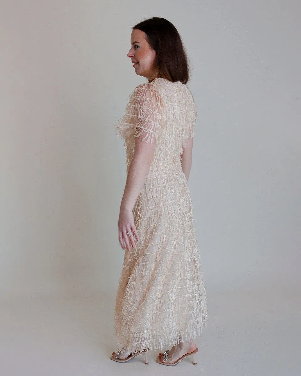 Camille Sequin Fringe Maxi Dress