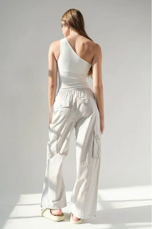 Carmen Asymmetric Cut-Out Bodysuit - White