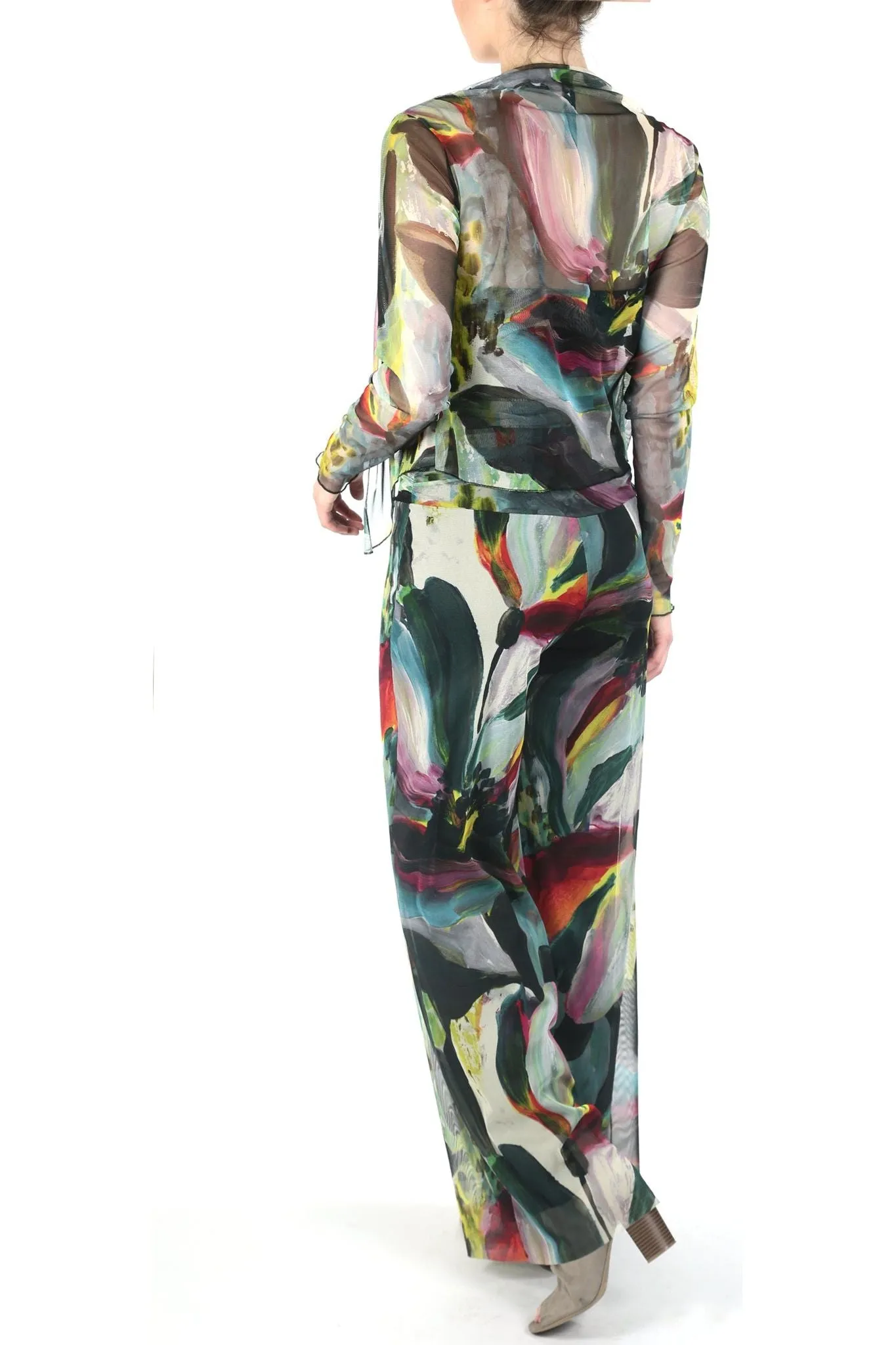 CARMEN Print Sheer Long Sleeve Jacket