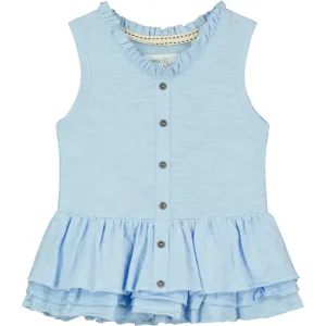 Chambray Blue Peplum Top..