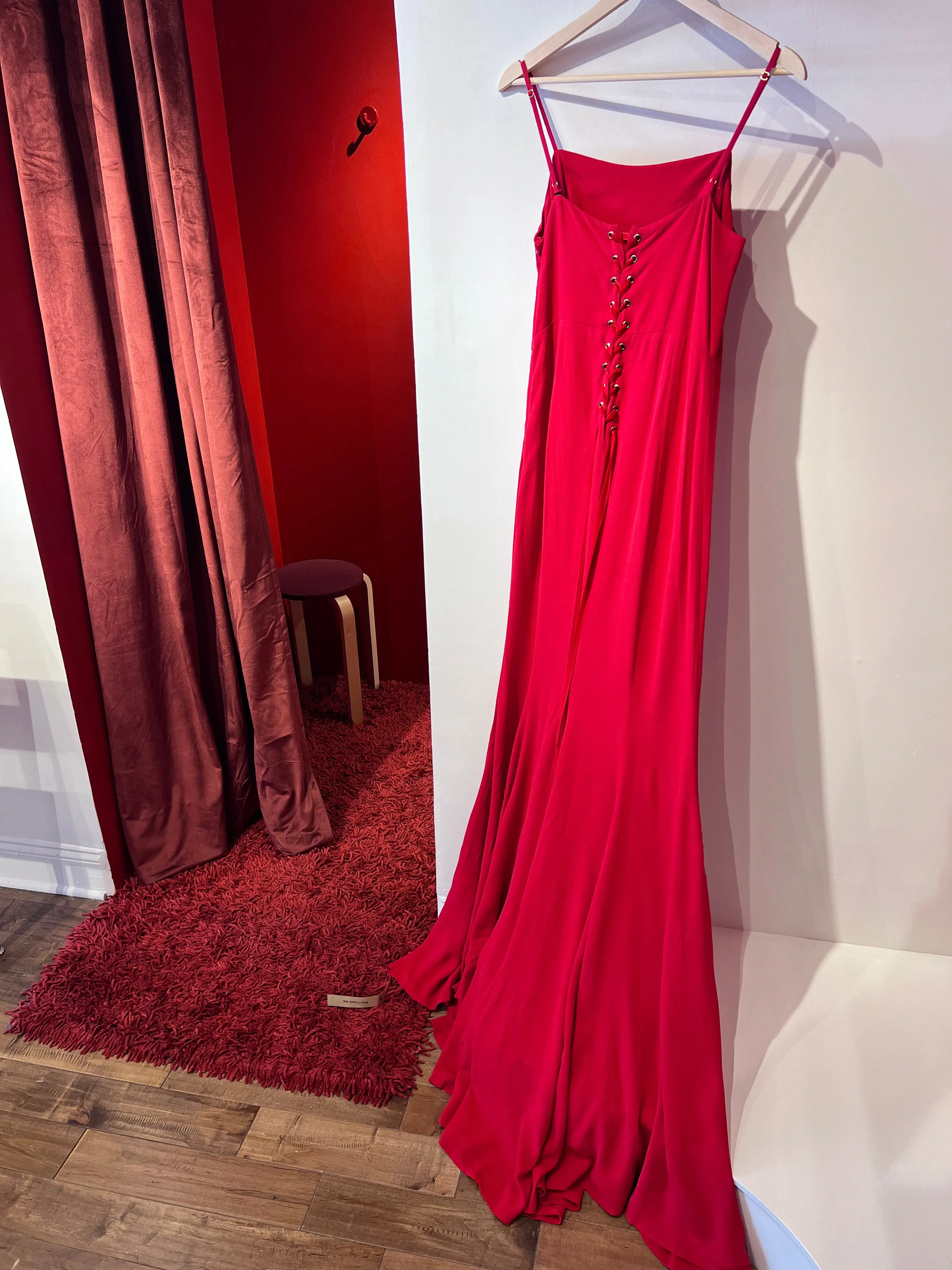 Cherry Red Corseted Gown
