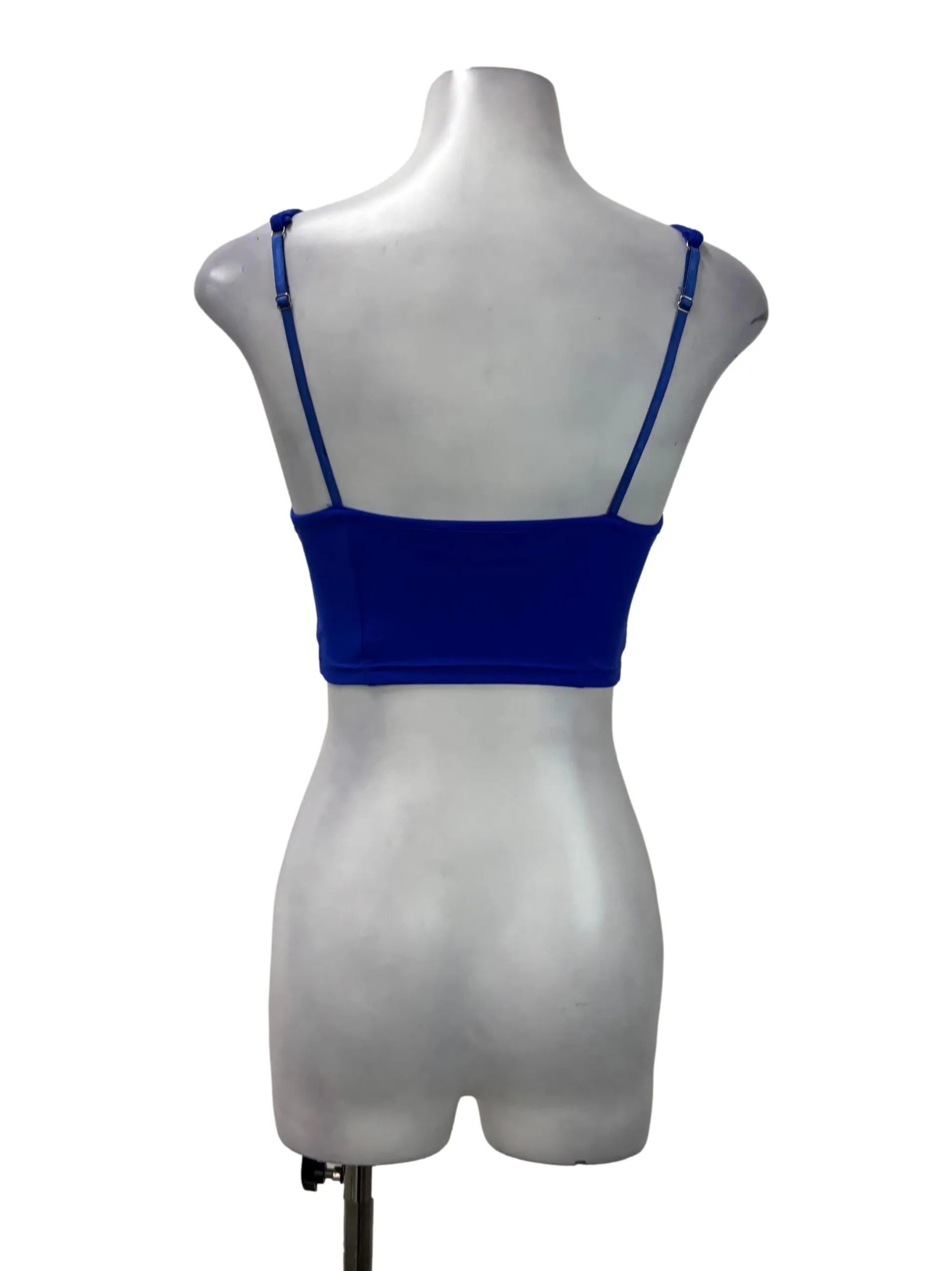 Cobalt Blue V-Neck Plunge Micro Crop Top