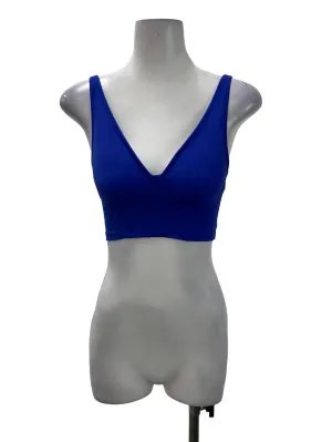 Cobalt Blue V-Neck Plunge Micro Crop Top