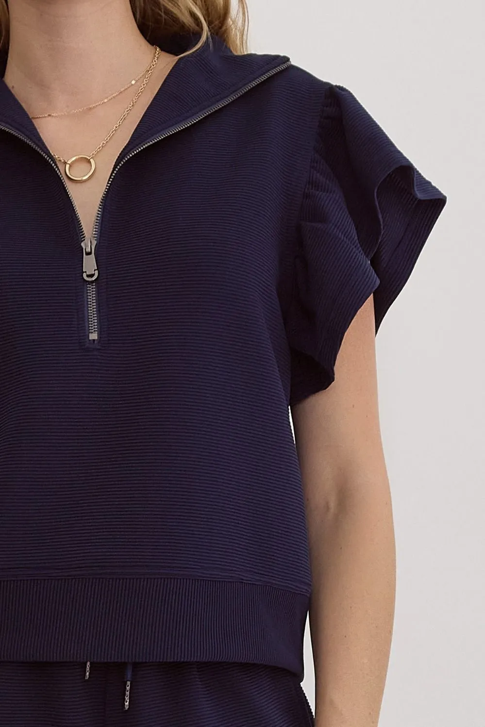 Composed Crush Top: Navy