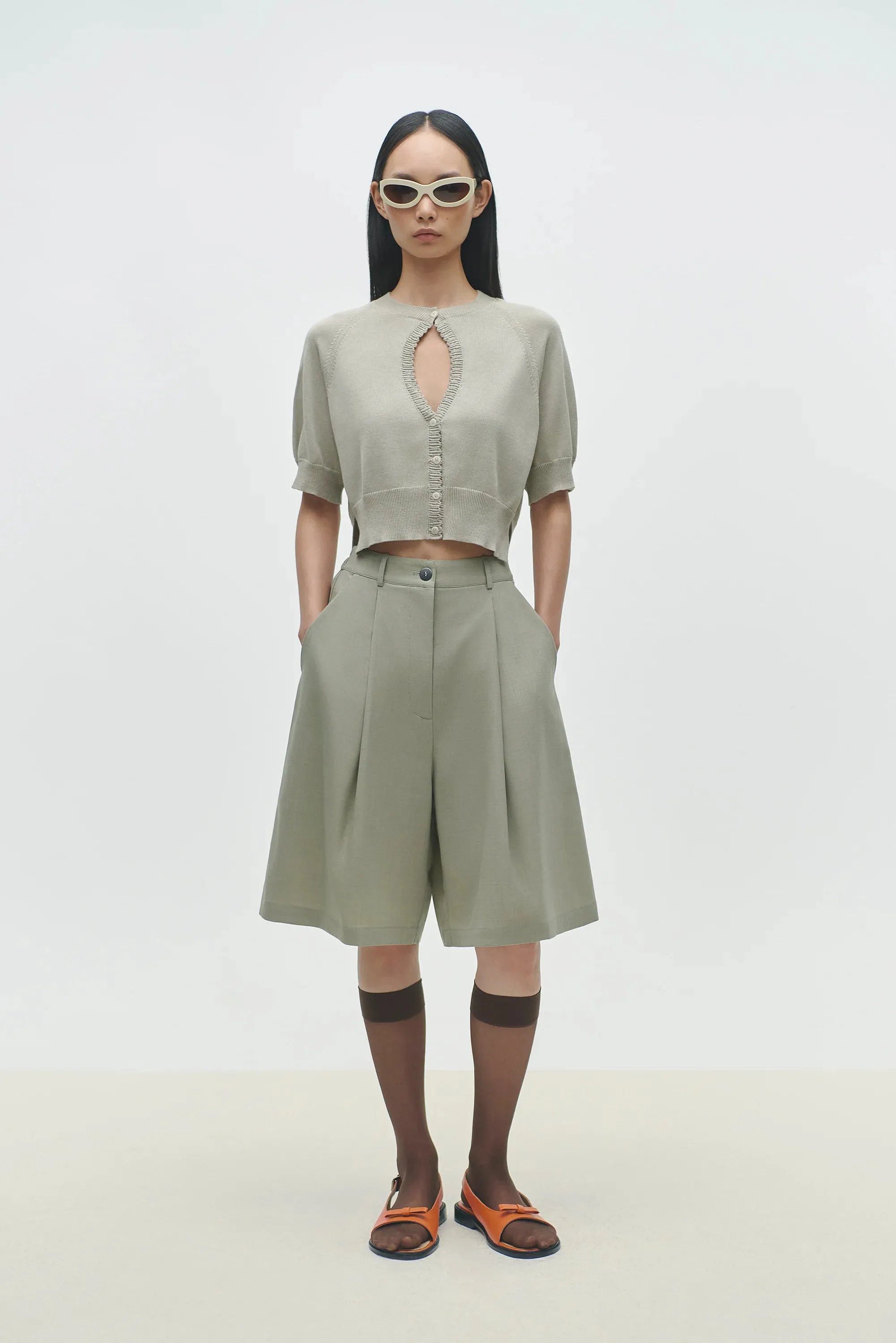 Cordera - Organic Cotton Cut-Out Top (Pearl Grey)